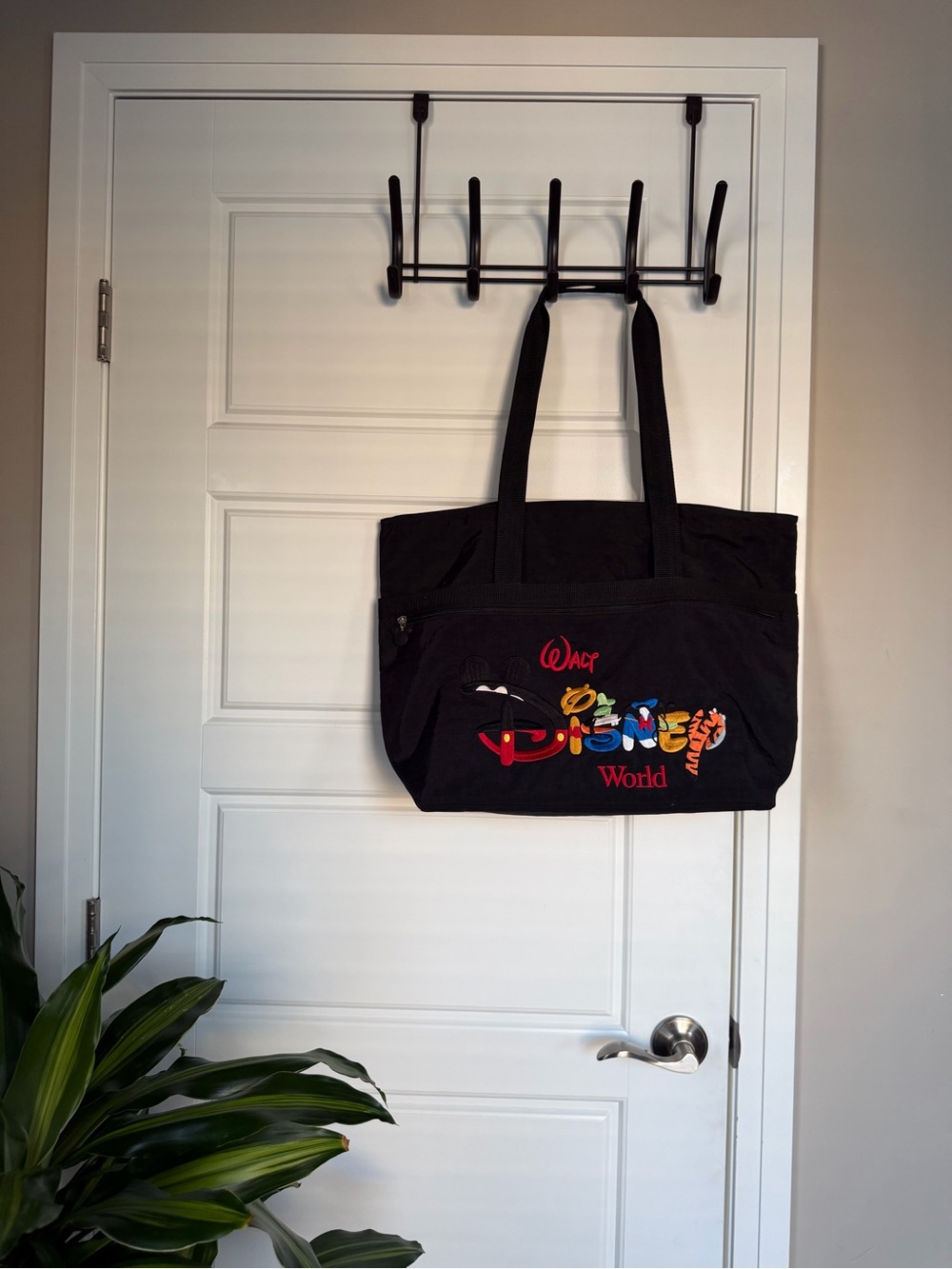 Black Tote Bag with Colorful Disney World Logo